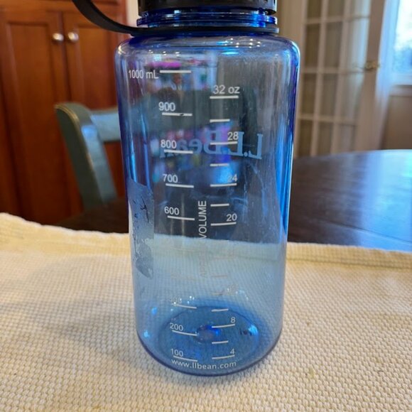 LL Bean Nalgene Blue Wide Mouth Water Bottle Made in USA 32oz - Picture 2 of 4